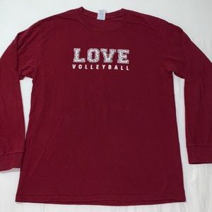Lucky Dog Brand “Love Volleyball” Long Sleeve Tshirt Size Medium